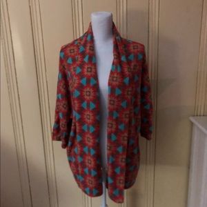 Orange and blue cardigan